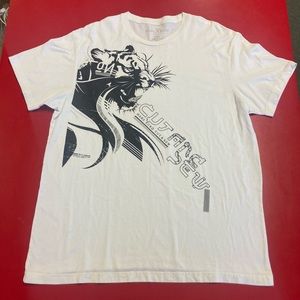 Marc Ecko Cut and Sew Tiger Graphic White T-Shirt Size 2XL
